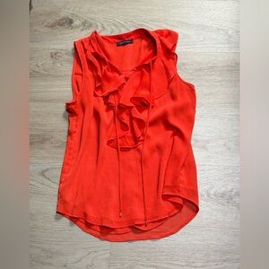 Tommy Hilfiger Sleeveless Ruffle V-Neck Camisole - Bright Orange-Red